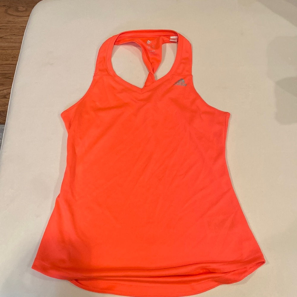 Neon Pink Addidas Racerback Tank - Picture 2 of 5